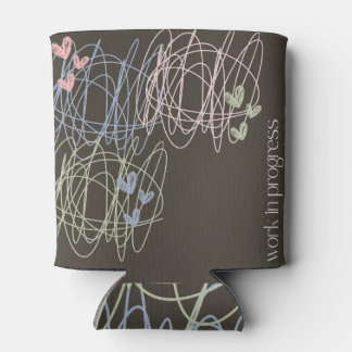 Scribble and hearts- Work in Progress Can Cooler