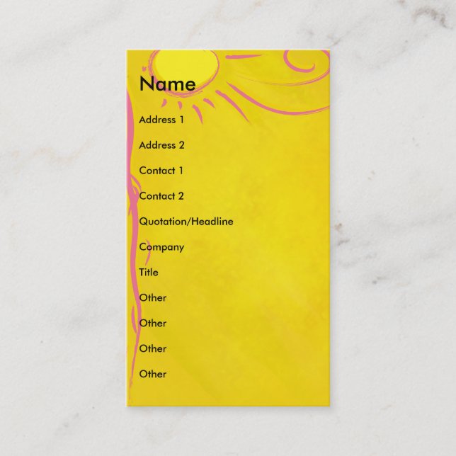 scribble cartoon sun business card (Front)
