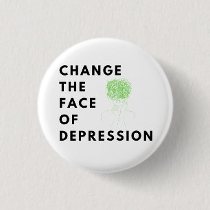 Scribble Head_ChangetheFaceofDepression 3 Cm Round Badge