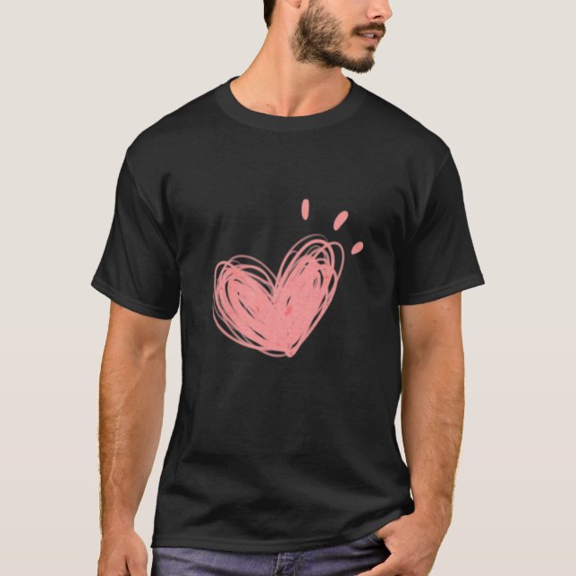 Scribble Heart Lgbtq Gay Rights Proud Pride Rainbo T-Shirt (Front)