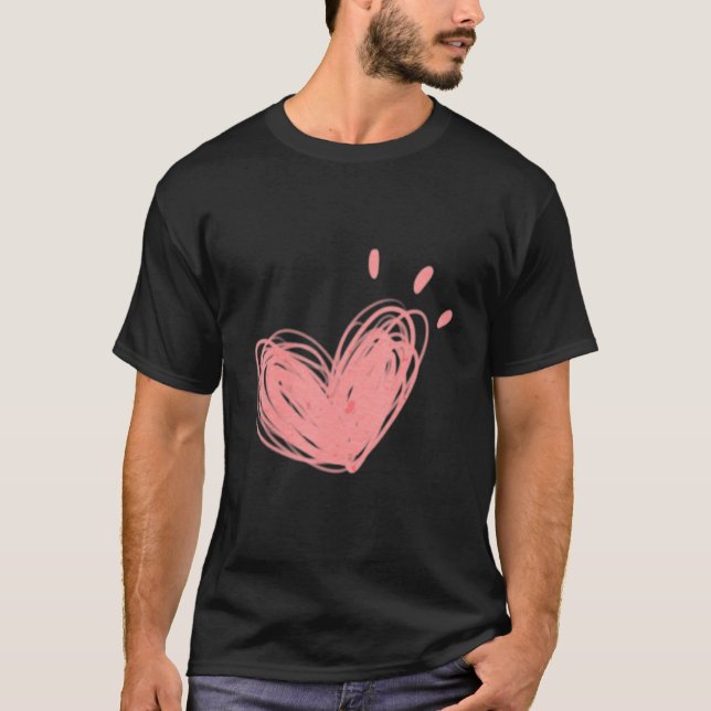 Scribble Heart Lgbtq Gay Rights Proud Pride Rainbo T-Shirt (Front)