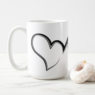 Scribble Heart Love Coffee Mug