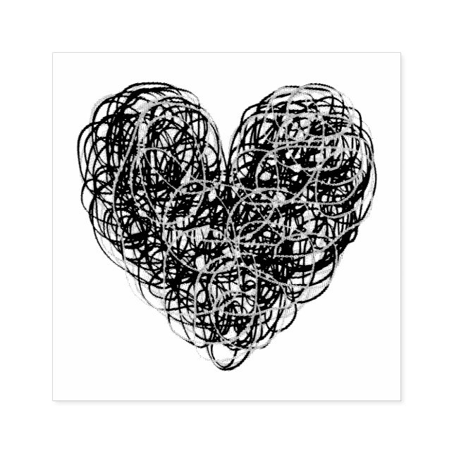 Scribble Heart Rubber Stamp (Imprint)