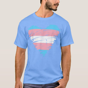 Scribble Heart Transgender Trans Pride Flag Transs T-Shirt
