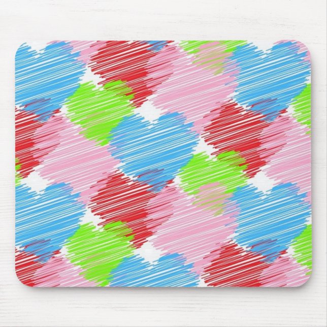 scribble-hearts mouse mat (Front)