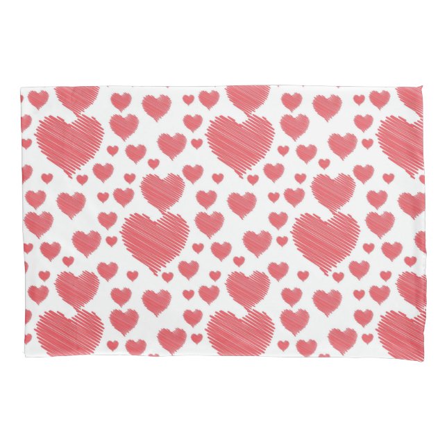 Scribble Hearts Pillowcase (Front)