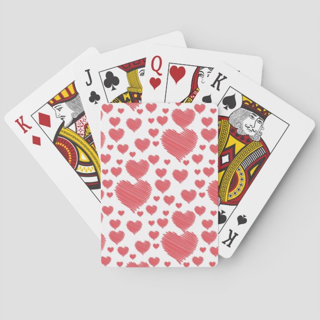 Scribble Hearts Playing Cards (Back)