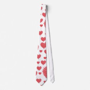 Scribble Hearts Tie