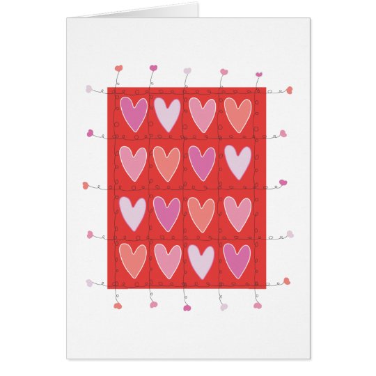 Scribble Hearts White Card