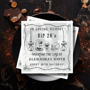 Scribble RIP 20s Death to My Youth 30th Birthday Napkin