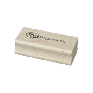 Scribble Rose Small Business Logo  Rubber Stamp
