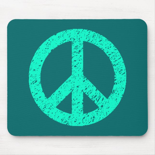 Scribble Stencilled Peace Symbol Mouse Mat (Front)