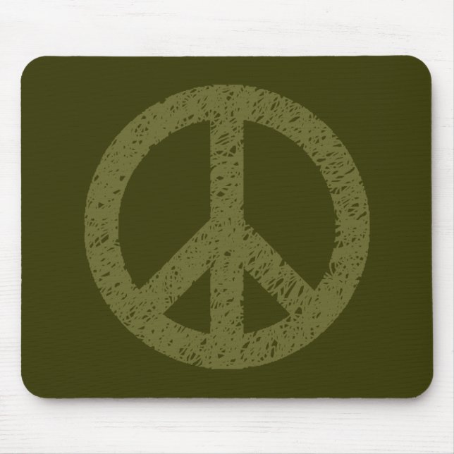 Scribble Stencilled Peace Symbol Mouse Mat (Front)
