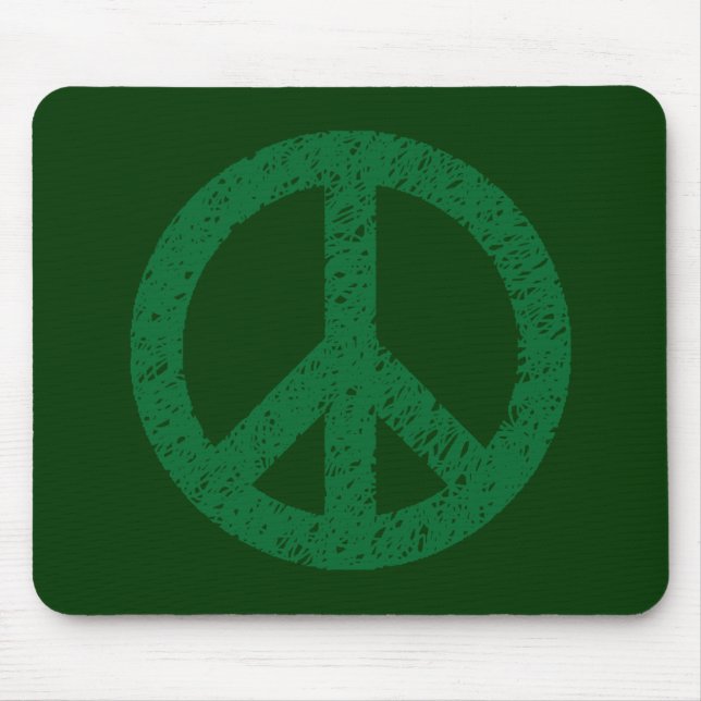 Scribble Stencilled Peace Symbol Mouse Mat (Front)