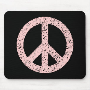 Scribble Stencilled Peace Symbol Mouse Mat