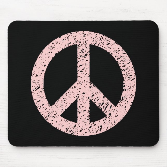 Scribble Stencilled Peace Symbol Mouse Mat (Front)