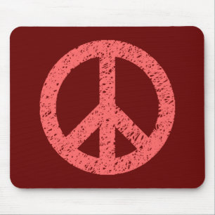 Scribble Stencilled Peace Symbol Mouse Mat
