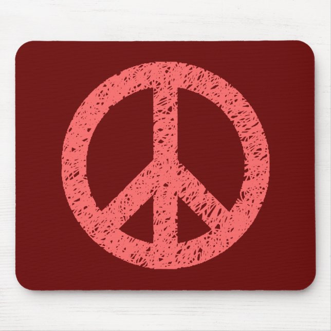 Scribble Stencilled Peace Symbol Mouse Mat (Front)