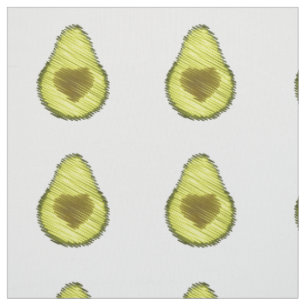 Scribbled Avocado Love Fabric