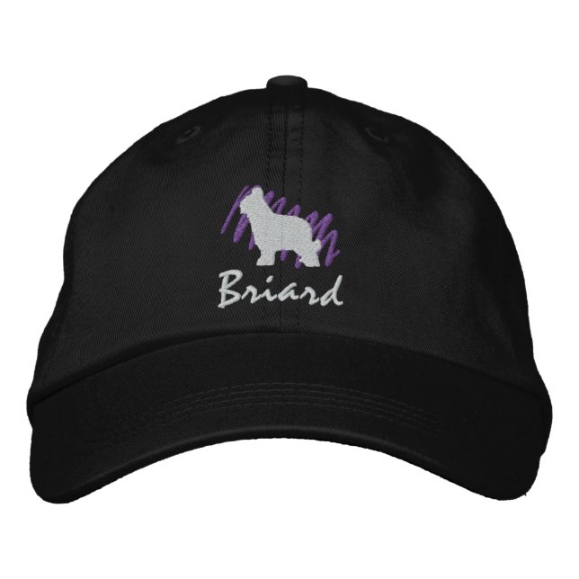 Scribbled Briard Embroidered Hat (Front)