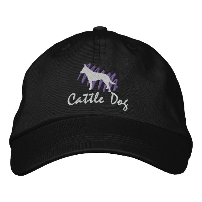 Scribbled Cattle Dog Embroidered Hat (Front)