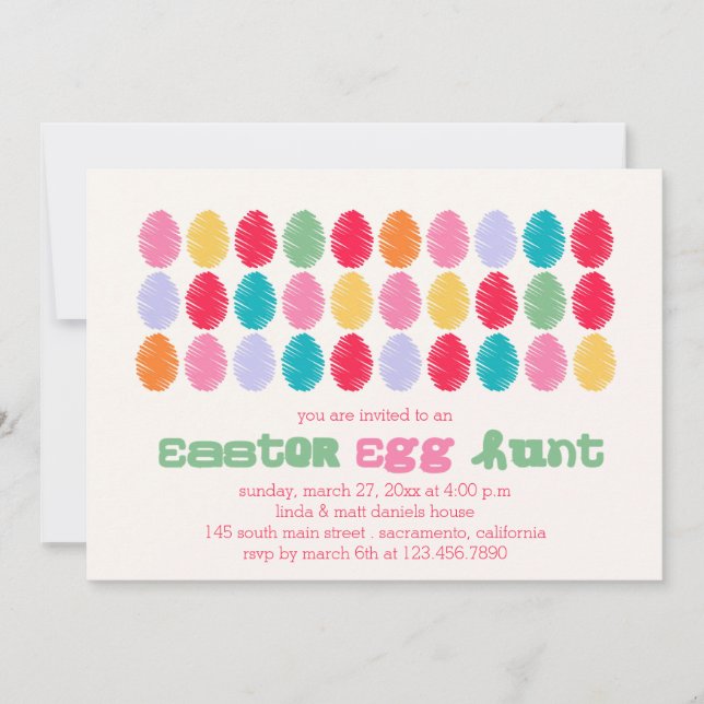 Scribbled Easter Eggs Party Invitations (Front)