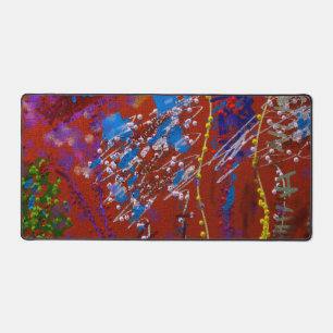 Scribbled Flowers Graffiti Desk Mat