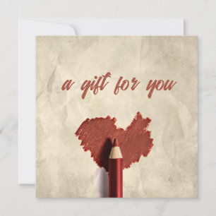 Scribbled Heart Sketched Drawing Pen Gift Card