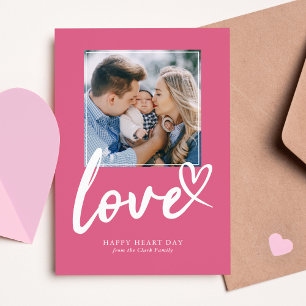 Scribbled Hearts Valentines Day Photo Holiday Card