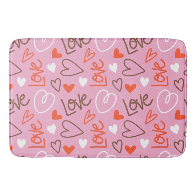 Scribbled Love Bath Mat (Front)