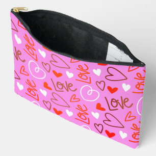 Scribbled Love Hearts Accessory Pouch