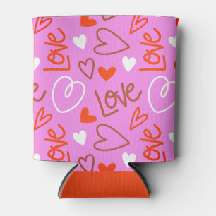 Scribbled Love Hearts Beverage Cooler