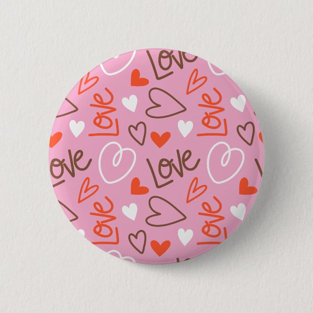 Scribbled Love Hearts Button (Front)