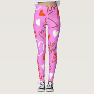 Scribbled Love Hearts Leggings