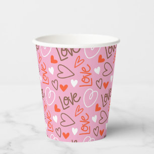 Scribbled Love Hearts Paper Cup