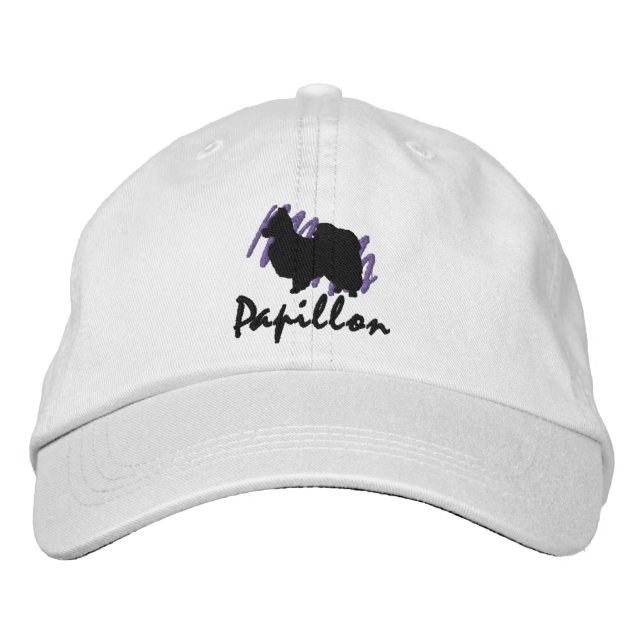Scribbled Papillon Embroidered Hat (Front)