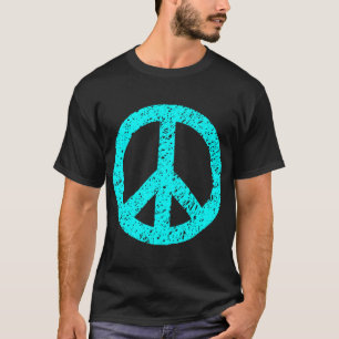 Scribbled Peace Symbol - Cyan T-Shirt