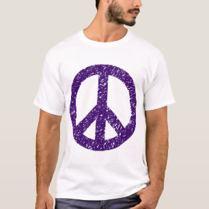 Scribbled Peace Symbol - Dp Purple T-Shirt