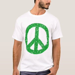 Scribbled Peace Symbol - Grass Green T-Shirt