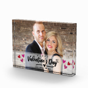 Scribbled Red Pink Hearts Valentine's Day Photo Block