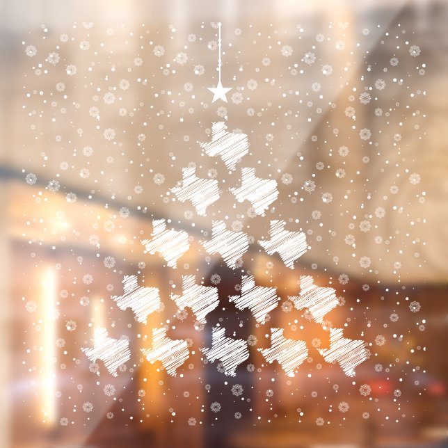 Scribbled Texas Christmas Tree Window Cling (Sheet 2)