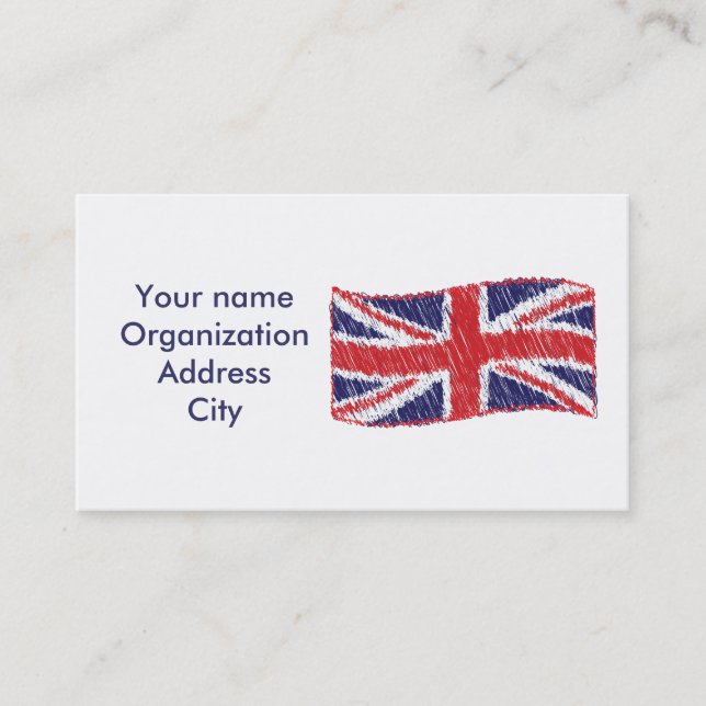 Scribbled Union Flag Business Card (Front)