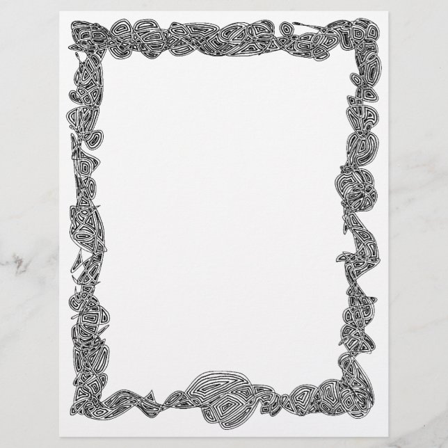 Scribbleprint Border Letterhead - Black (Front)