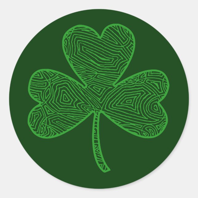 Scribbleprint Clover Classic Round Sticker (Front)