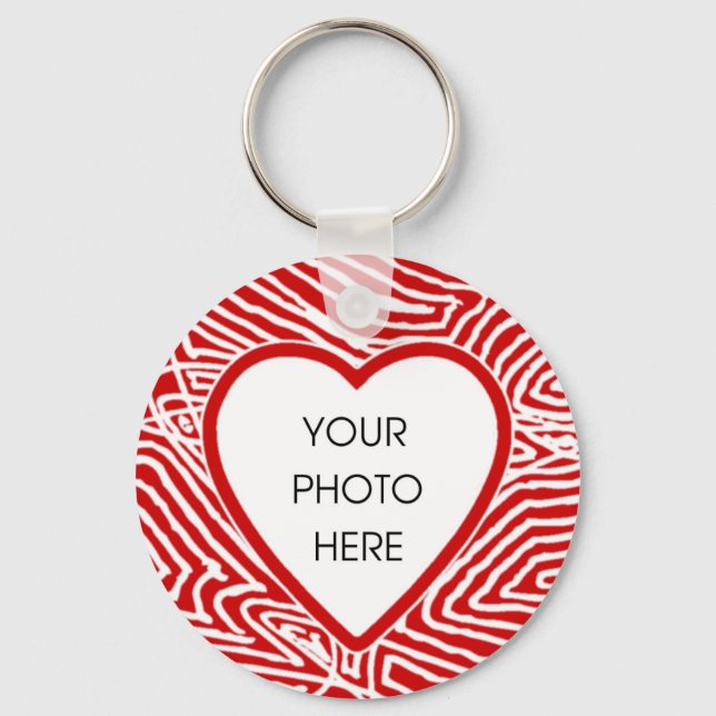Scribbleprint Heart Border Keychain Template (Front)