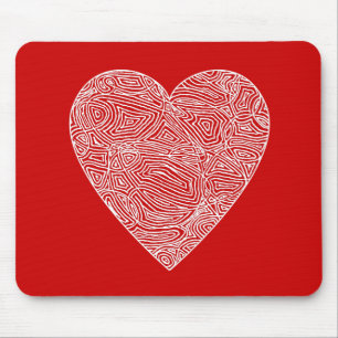 Scribbleprint Heart Mousepad