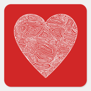 Scribbleprint Heart Sticker