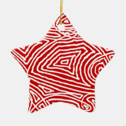 Scribbleprint Star (One Sided) Ceramic Tree Decoration