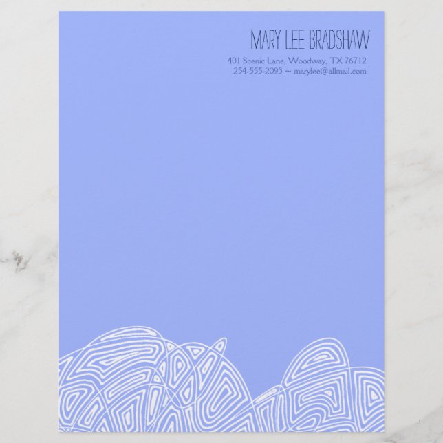 Scribbleprint Waves Letterhead (Front)