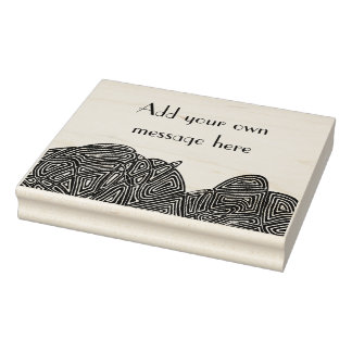 Scribbleprint Waves Personalised Rubber Stamp
